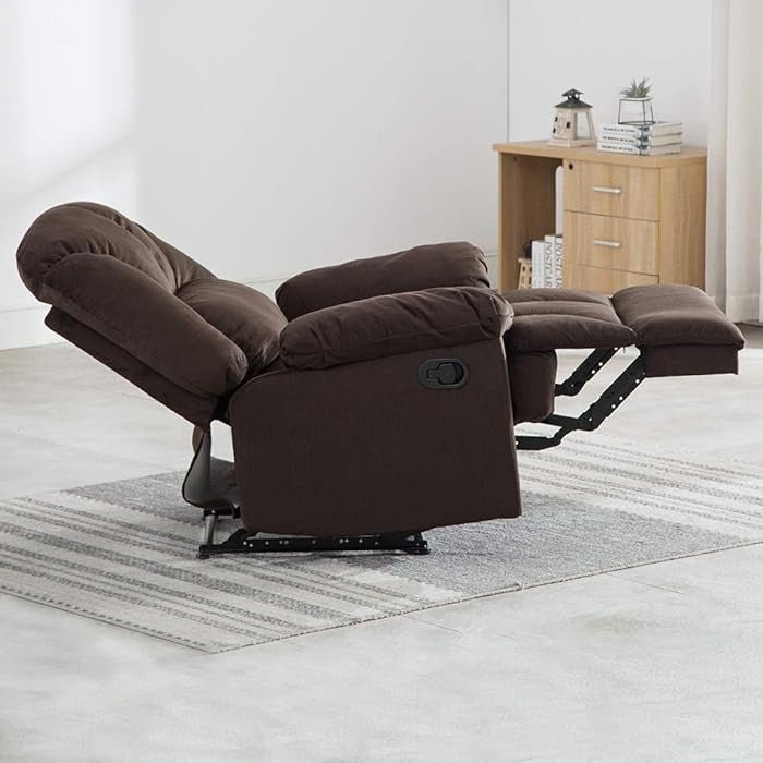 Allmaxx 1 Seater Fabric Manual Recliner - Brown - Torque India