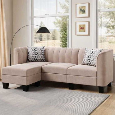 Alora Modular 4 Seater Fabric Sofa For Living Room - Torque India