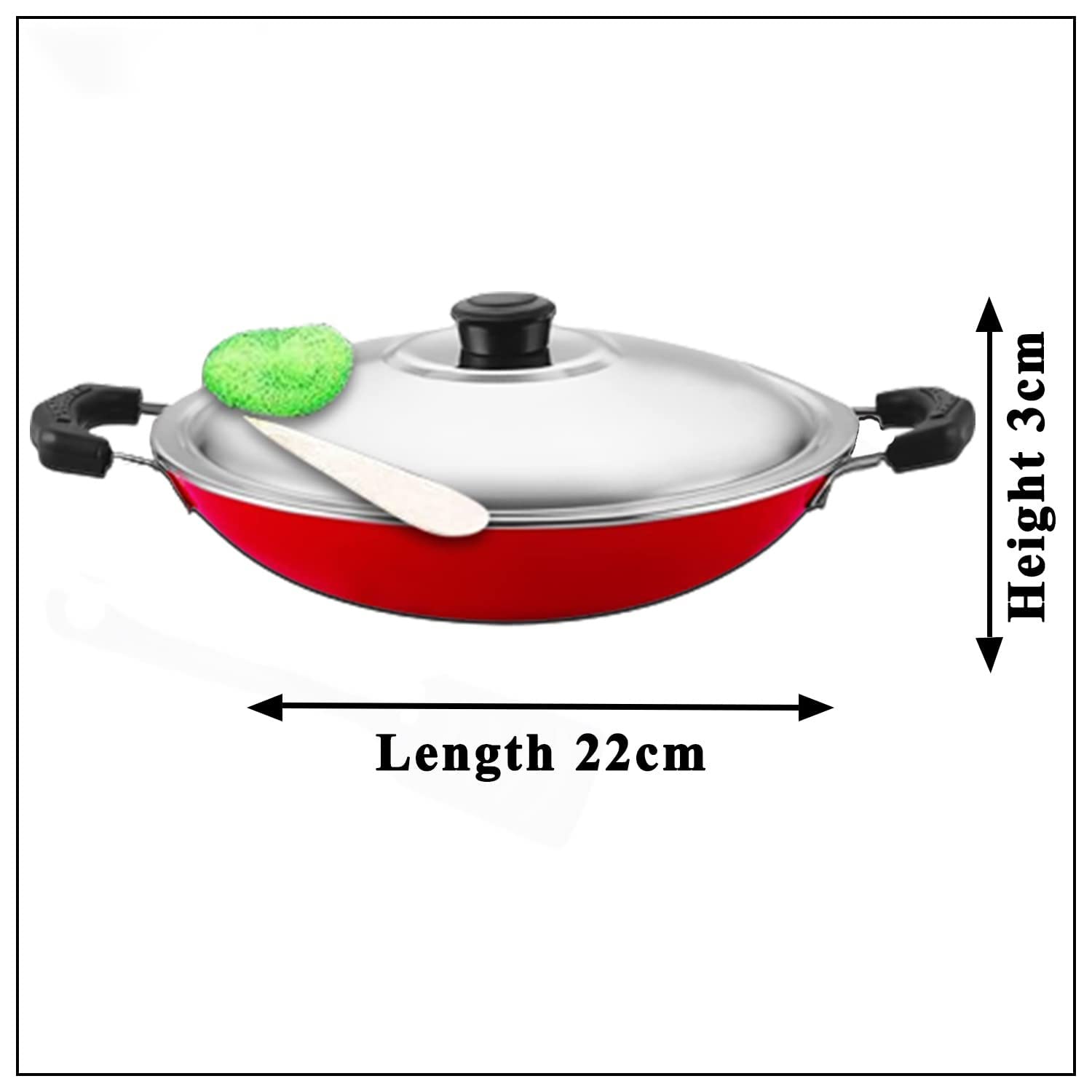 AppaChatti with Steel Lid 22 cm - Torque India