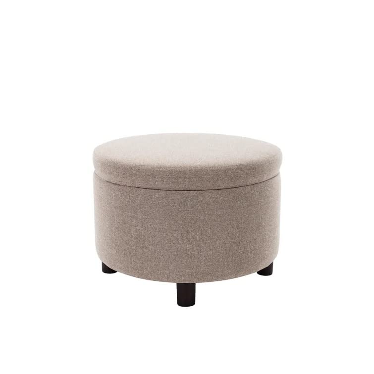 Berlin Round Shape Fabric Ottoman Pouffe Puffy - Torque India