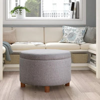 Berlin Round Shape Fabric Ottoman Pouffe Puffy - Torque India