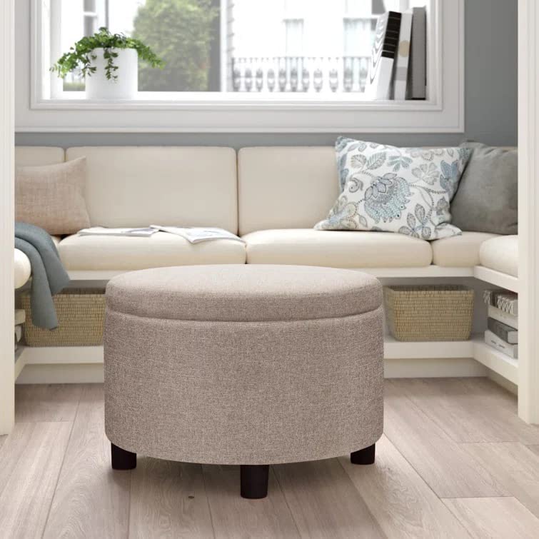 Berlin Round Shape Fabric Ottoman Pouffe Puffy - Torque India