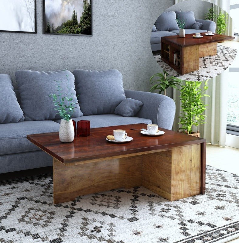 Coffee Table for Living Room, Black Rectangle Coffee Table with Lower  Shelf, Modern Center Table with Metal Legs, 39.37