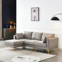 Briana 3 Seater Fabric Sofa with Ottoman - Torque India