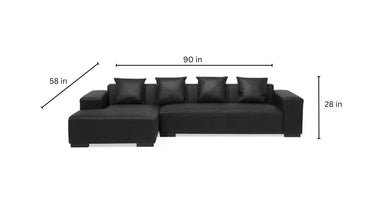 Cabell L Shape Leatherette Sofa for Living Room - Torque India