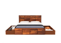Carmen Sheesham Wood Bed with Box Storage - Torque India