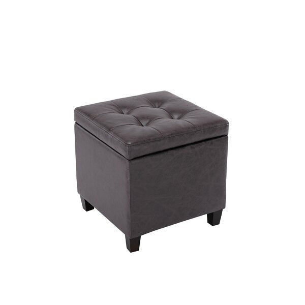 Carrol Square Shape Leather Ottoman Pouffe Stool - Torque India