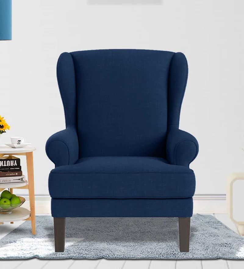 Chicago 1 Seater Upholstered Wing Chair For Living Room| Bedroom| Office - Torque India