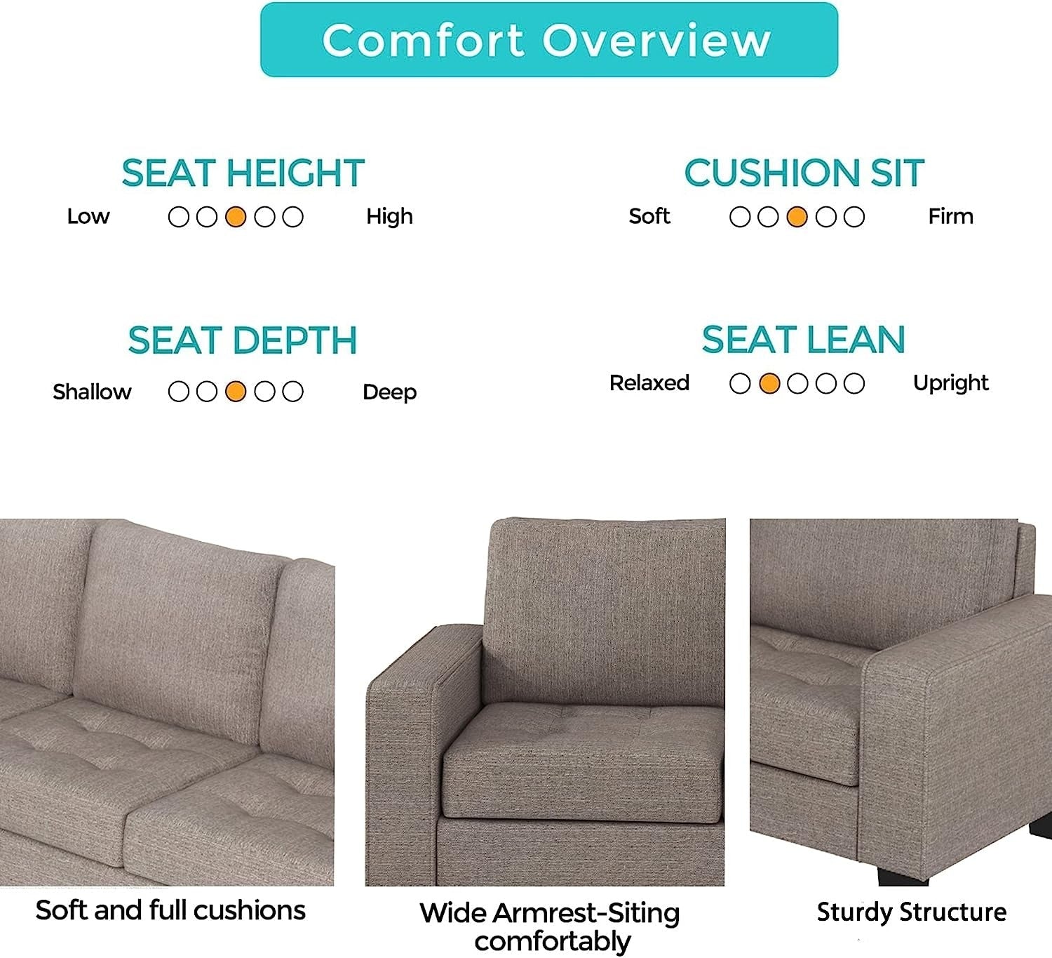 Christopher 5 Seater L Shape Premium Fabric Sofa With Ottoman - Torque India