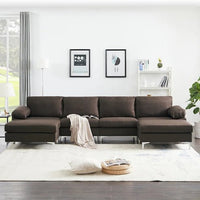 Coral 6 Seater U Shape Fabric Sofa for Living Room - Torque India