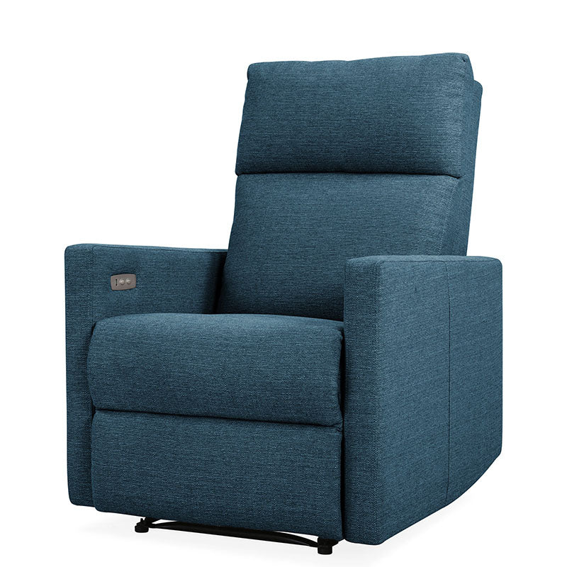 Darcy Blue Fabric Upholstered Recliner Chair/Armchair Sofa with Retractable Footrest - Torque India