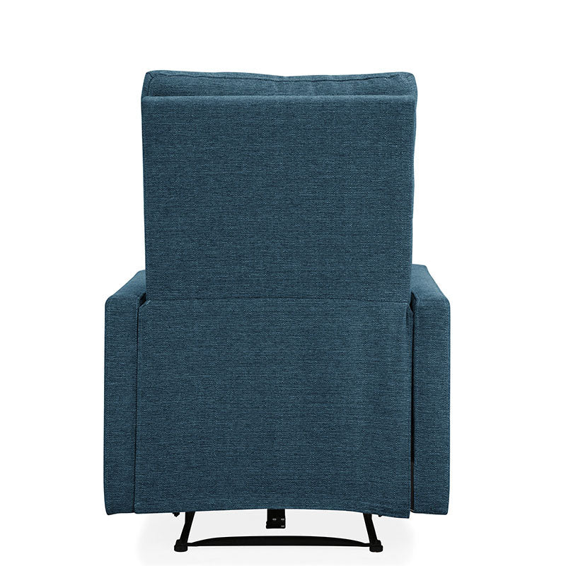 Darcy Blue Fabric Upholstered Recliner Chair/Armchair Sofa with Retractable Footrest - Torque India