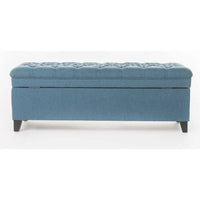 Delfina 2 Seater Fabric Storage Ottoman Bench Sette Pouffe Puffy for Foot Rest - Torque India