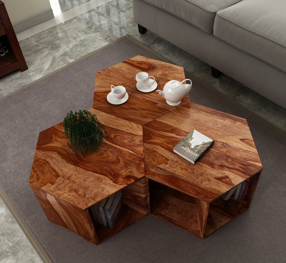 MoonWooden Engineered Wood Coffee Table/Center Table for Living Room (