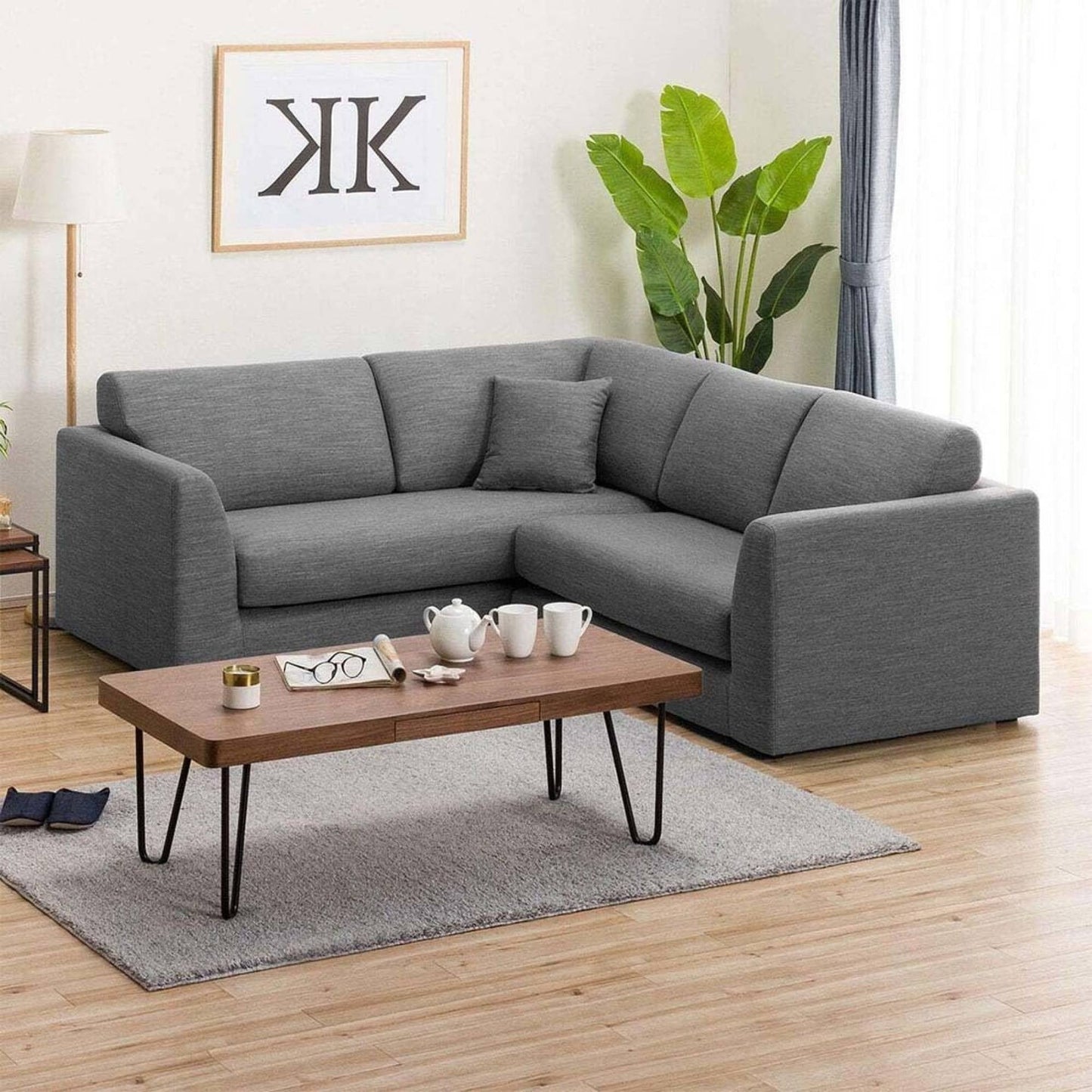 Florita 5 Seater Corner Fabric Sofa Set - Torque India