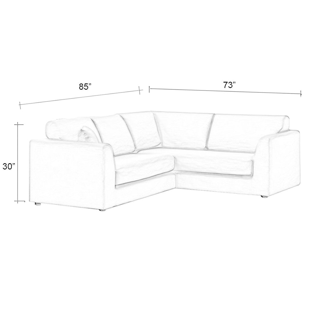 Florita 5 Seater Corner Fabric Sofa Set - Torque India