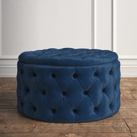 George Round Shape Fabric Ottoman Pouffe Puffy - Torque India