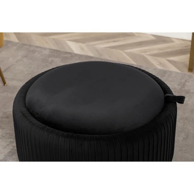 Hamburg Round Shape Fabric Ottoman Pouffe Puffy