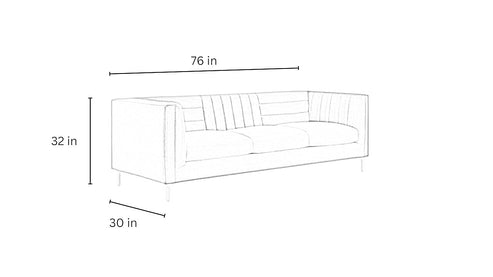 Hamilton 3-Seater Premium Fabric Sofa For Living Room - Torque India