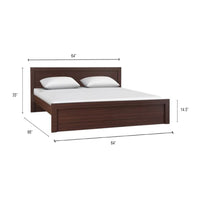 Harry Engineered Wood Queen Size Bed Without Storage (Brown) - Torque India