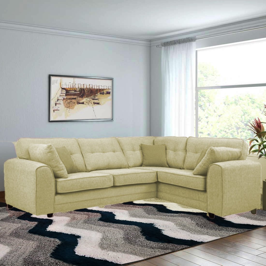 Hatfield 5 Seater Fabric Sofa for Living Room - Torque India