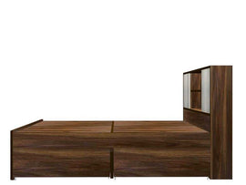 Henrich Engineered Wood Bed with Storage for Bedroom (Brown) - Torque India