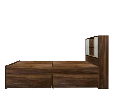 Henrich Engineered Wood Bed with Storage for Bedroom (Brown) - Torque India