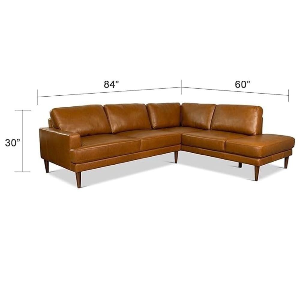 Irina L Shape 6 Seater Leatherette Sectional Sofa for Living Room - Brown - Torque India