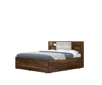 Ivana Engineered Wood Bed with Box Storage for Bedroom (Brown) - Torque India