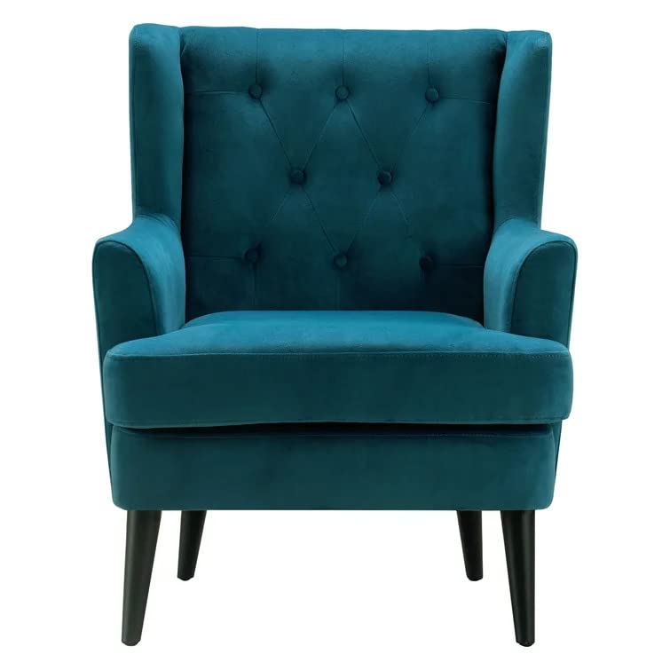 Jack 1 Seater Upholstered Tufted Wing Chair For Living Room| Bedroom| Office - Torque India