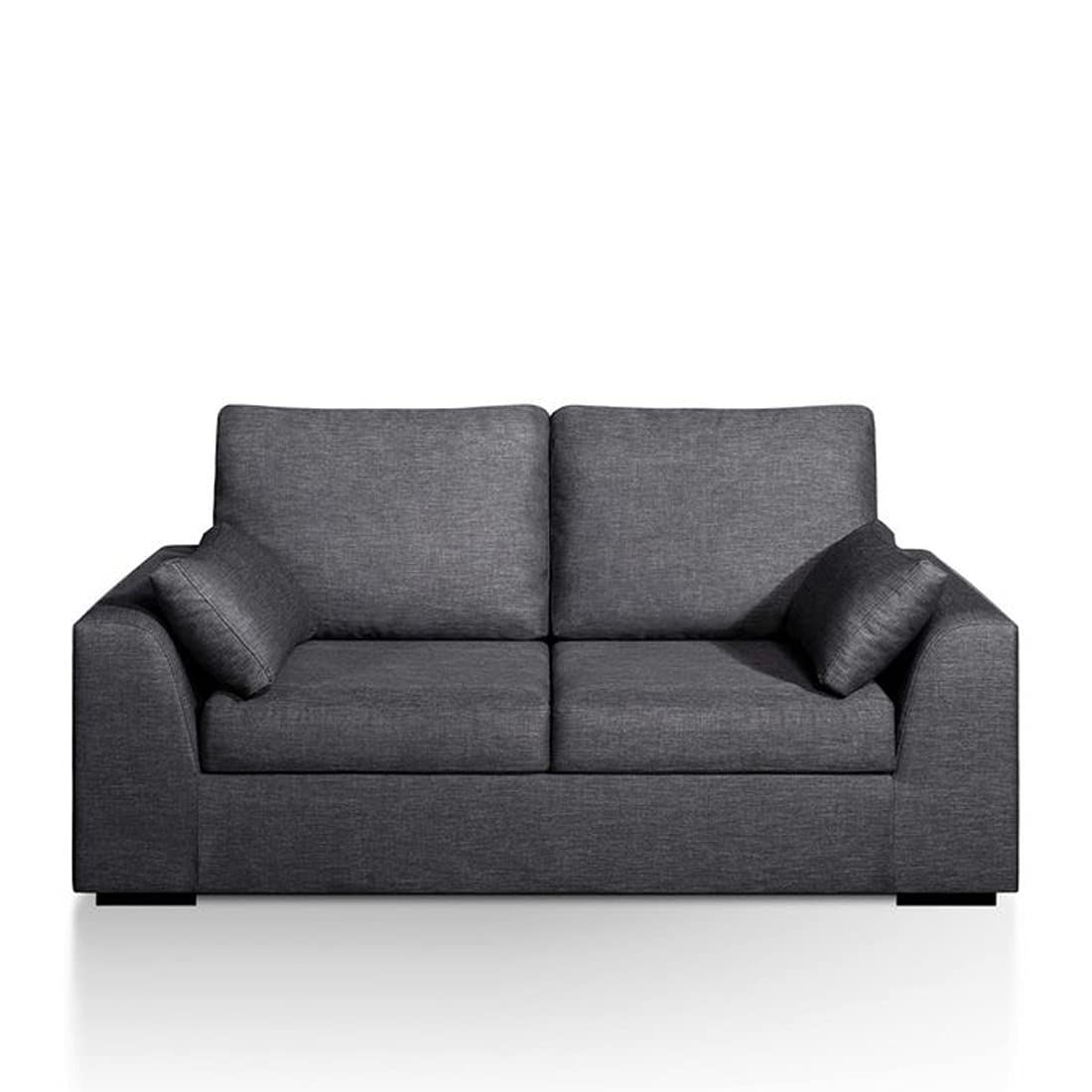 Kane 2 Seater Fabric Sofa for Living Room (Dark Grey) - Torque India