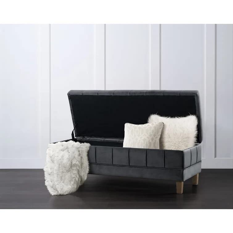 Kelly 2 Seater Fabric Storage Ottoman Bench Sette Pouffe Puffy for Foot Rest - Torque India