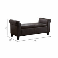 Lanson 2 Seater Leatherette Bench With Storage - Brown - Torque India