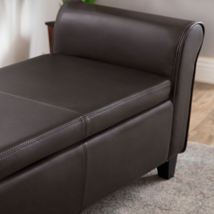 Lanson 2 Seater Leatherette Bench With Storage - Brown - Torque India