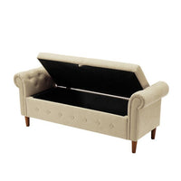 Lara 2 Seater Fabric Storage Bench Sette Puffy for Foot Rest - Torque India