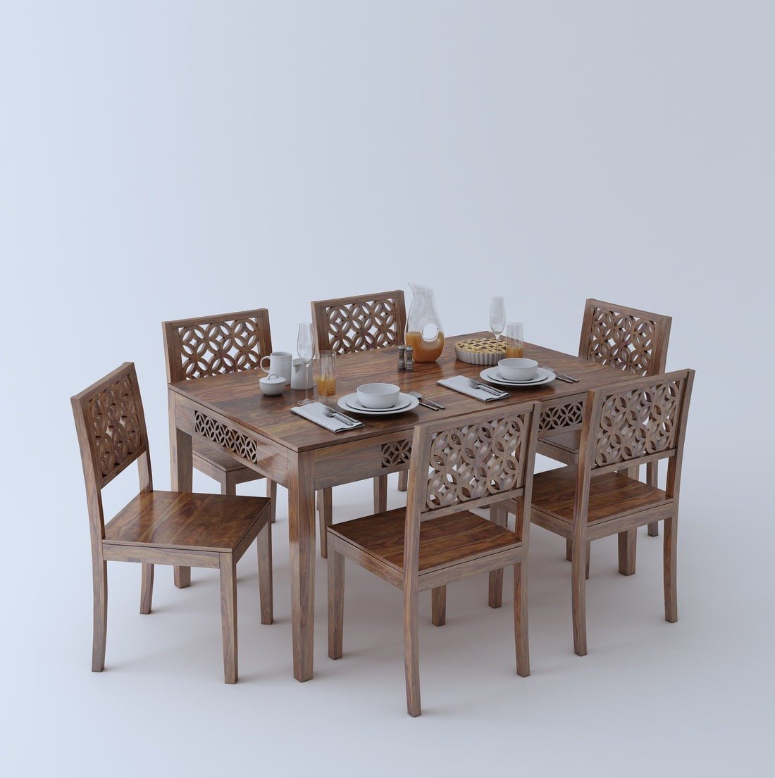 Lea Wooden Rectangle Dining Table Sets with 4 Chairs - Torque India