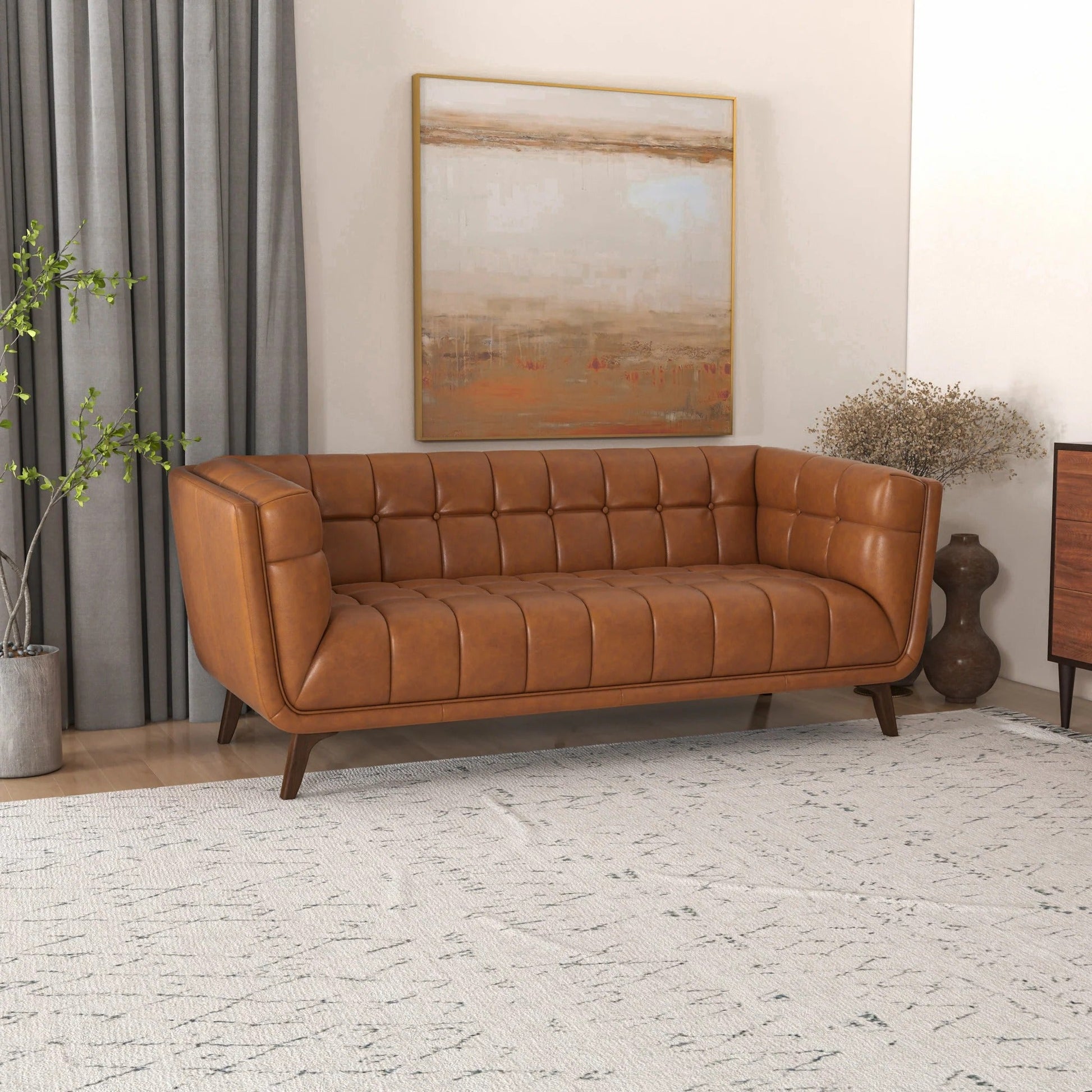 Louis Leatherette Sofa For Living Room - Torque India