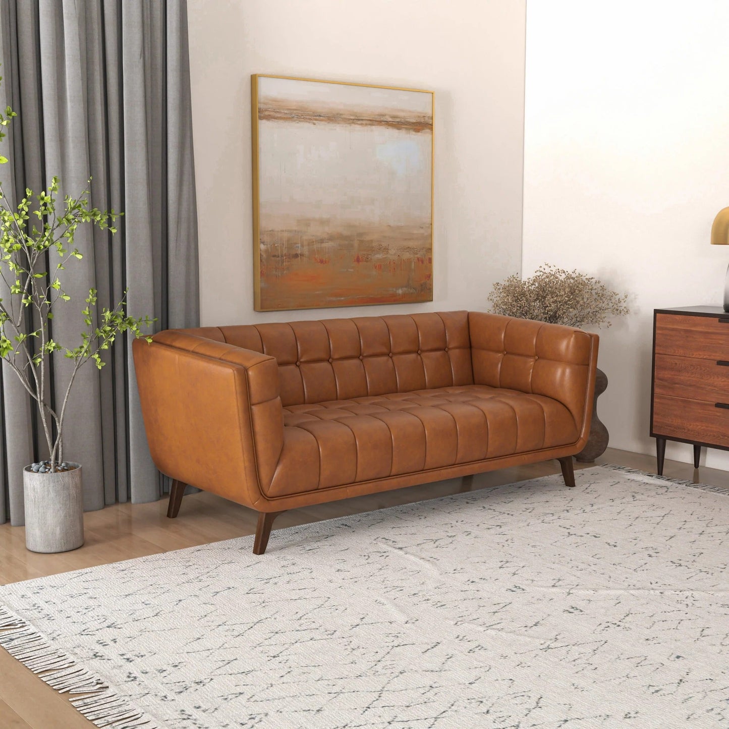 Louis Leatherette Sofa For Living Room - Torque India