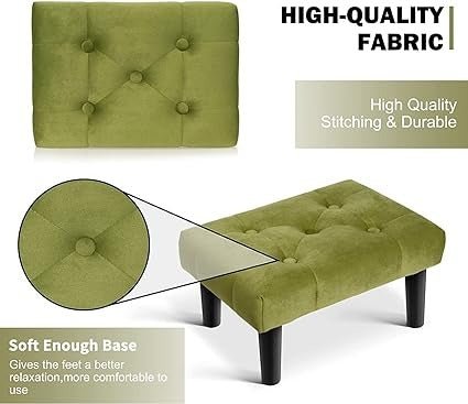 Malvina Rectangle Shape Fabric Ottoman Puffy for Foot Rest Home Furniture - Torque India
