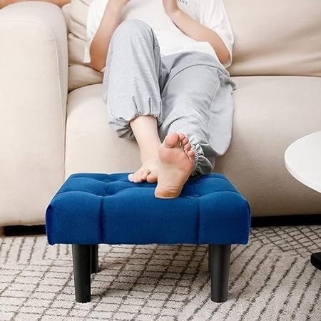 Malvina Rectangle Shape Fabric Ottoman Puffy for Foot Rest Home