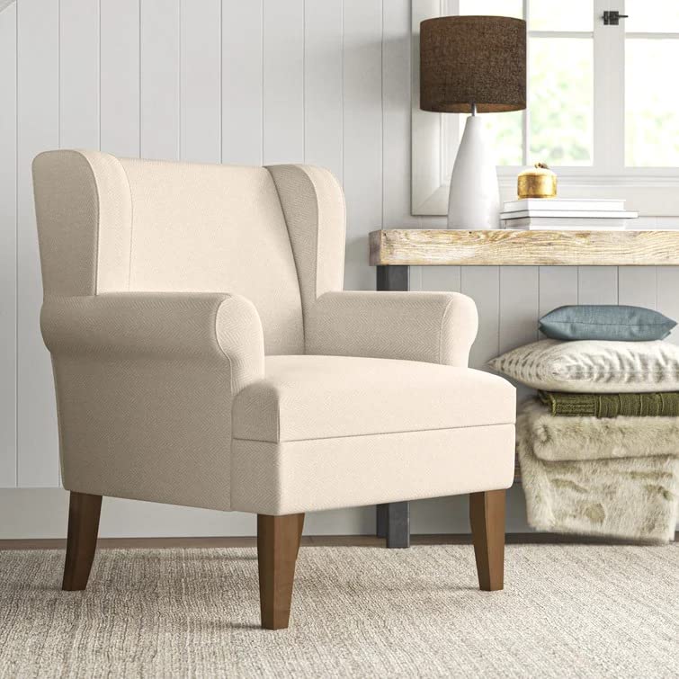 Maria 1 Seater Upholstered Wing Chair For Living Room |Bedroom| Office - Torque India