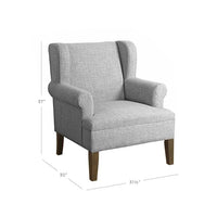 Maria 1 Seater Upholstered Wing Chair For Living Room |Bedroom| Office - Torque India