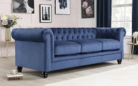 Marina Solid Wood 3 Seater Fabric Chesterfield Sofa for Living - Torque India