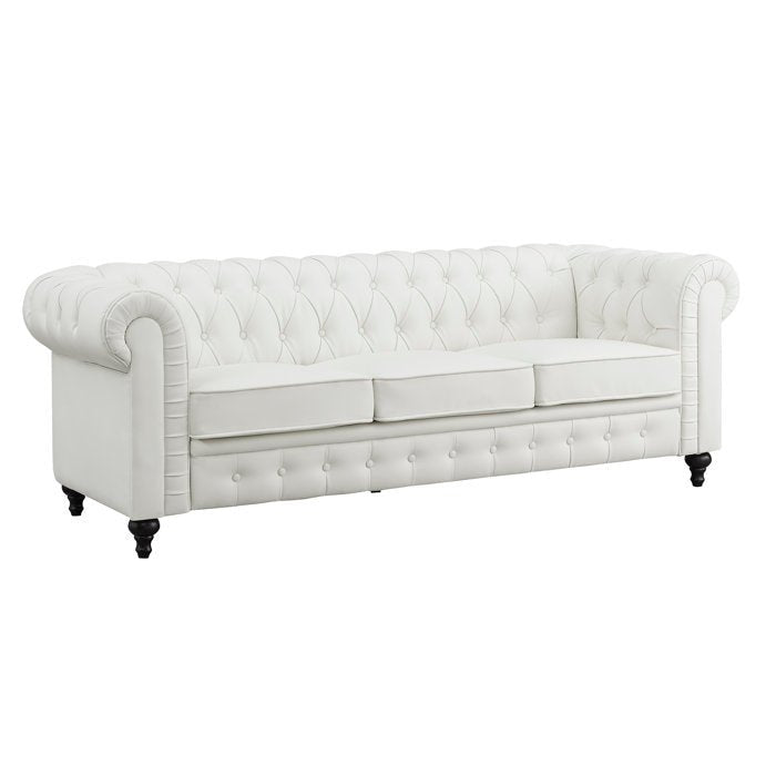 Marina Solid Wood 3 Seater Fabric Chesterfield Sofa for Living - Torque India