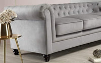 Marina Solid Wood 3 Seater Fabric Chesterfield Sofa for Living - Torque India