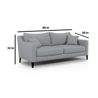 Mario 2 Seater Fabric Sofa For Living Room (Light Grey) - Torque India