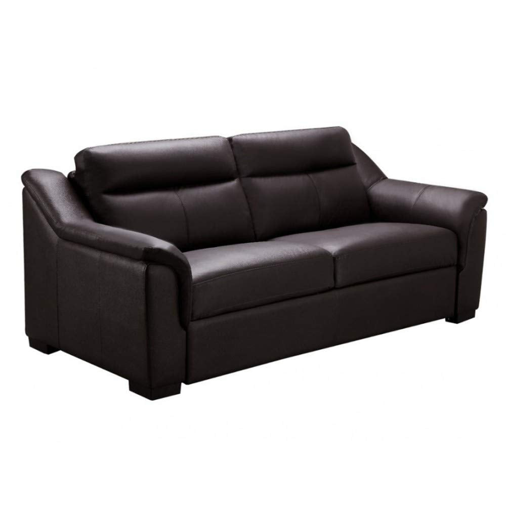 Marvel Wood 3 Seater Leatherette Sofa for Living Room (Brown) - Torque India