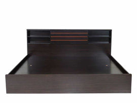 Max King Size Bed With Storage For Bedroom (Brown) - Torque India