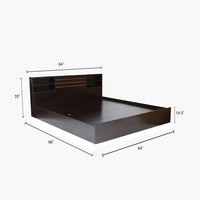 Max King Size Bed With Storage For Bedroom (Brown) - Torque India