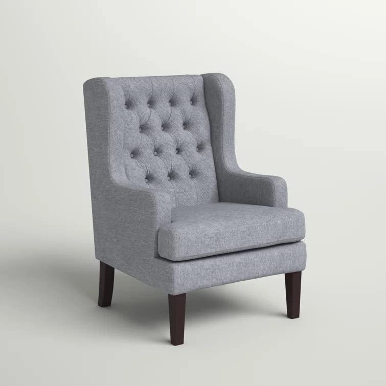 Miami 1 Seater Upholstered Tufted Wing Chair For Living Room| Bedroom| Office - Torque India